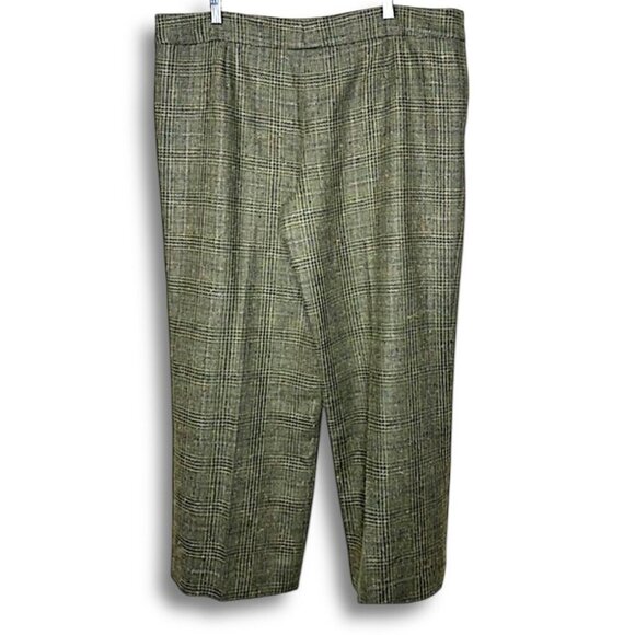 Vintage Escada Wool Blend Check Tweed Trousers in Earthy Tones Size 46 Euro - Picture 5 of 16